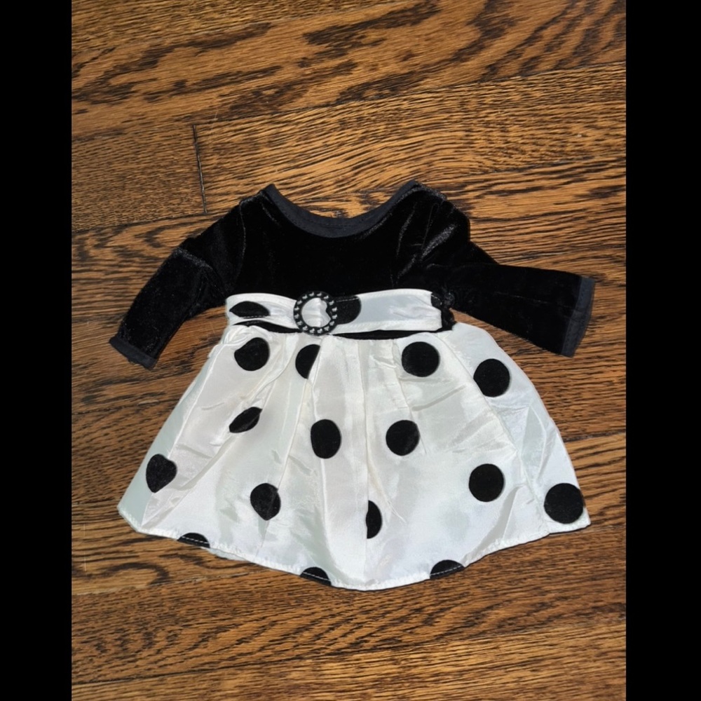American Girl Fancy Black and White Polka Dot Dress